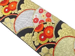 アンティーク　花青海波模様織り出し袋帯（着用可）